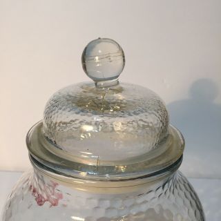 COKE Coca - Cola Canister Cookie Jar Clear Textured Glass & Lid With Gasket - Cola 8