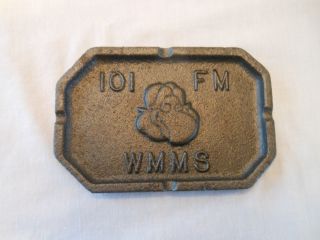 Wmms Radio Station Cast Iron Ashtray Very Rare Vintage ? 1970 