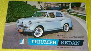 Vintage 59 Triumph Sedan 1959 Sales Brochure Specifications