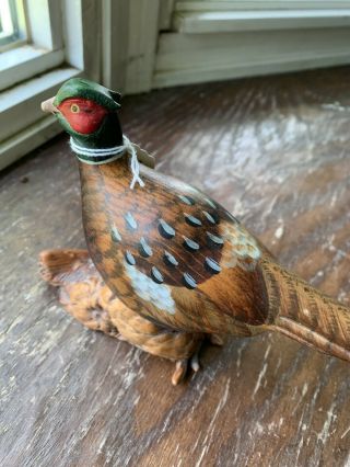 MINIATURE CARVED RINGED - NECK PHEASANT SIGNED 3