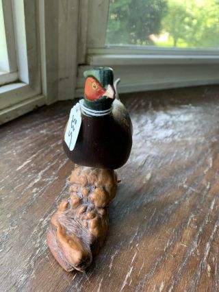 MINIATURE CARVED RINGED - NECK PHEASANT SIGNED 5