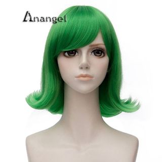 Disgust Cosplay Wig Movie Inside Out Wigs Costume Green Short Halloween Hair 2