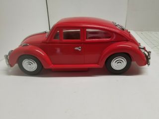Vintage Red Volkswagen Beetle Music Box / Decanter Set.  No Bottle Or Glasses