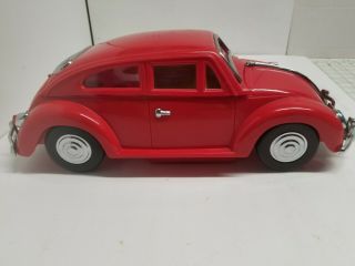 Vintage Red Volkswagen Beetle Music Box / Decanter set.  No bottle or glasses 3