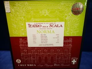 Columbia Sax 2412 - 4 B/s Maria Callas Bellini: Norma Serafin 3 Lp Nm