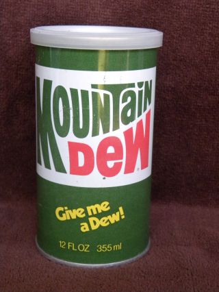 Rare Mountain Dew 5 " Can Coin Bank With T - Shirt - Give Me A Dew - Eb60