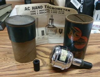 1955 Ac Hand Tachometer Type 2 W Instructions & Box Made Usa Shelf4