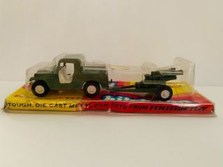 Vintage Tootsietoy Hitch - Ups Us Military Jeep With Trailer Moc 1960