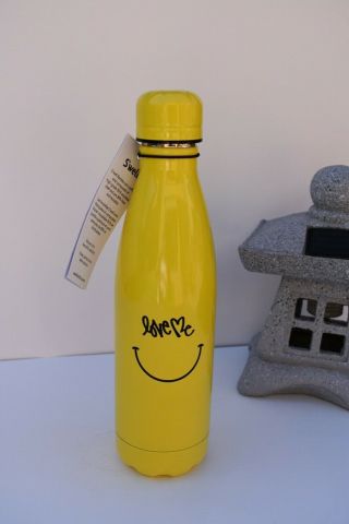 Curtis Kulig Love Me Yellow Happy Face Water Bottle 17 Oz Swell Starbucks V1