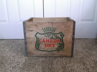 Vintage Canada Dry Ginger Ale 1965 Wood Soda Bottle Crate