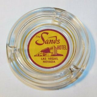 Vintage The Sands Casino & Hotel Las Vegas Nv Advertising Glass Ashtray