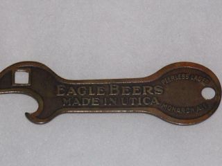 Pre - Pro Enameled Brass Opener From The Eagle Brewing Co.  Of Utica,  Ny
