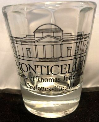 Monticello Home Of Thomas Jefferson Charlottesville Va Ribbed Clear Shot Glass
