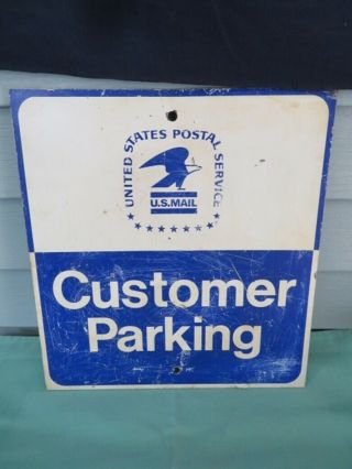Vintage United States Postal Service Customer Parking Metal Sign U.  S.  Mail
