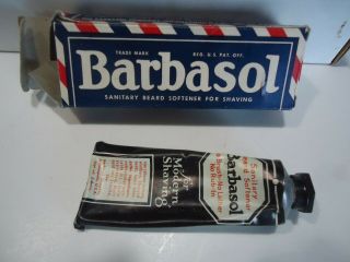 Barbasol Beard Softener Shaving Vintage Tube,  Box Collictible Drug Store Barber