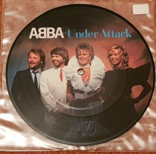 Abba Under Attack - You Owe Me One 7 " Picture Disc 1982 Vinyl Record Ex,