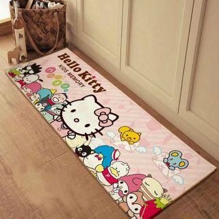 Pink Hello Kitty Cat Front Doormat Non - Skid Carpet Bathroom Bed Room Plush Rugs