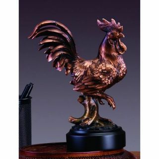 Treasure Of Nature Rooster Statue Bronze Finish Figurine
