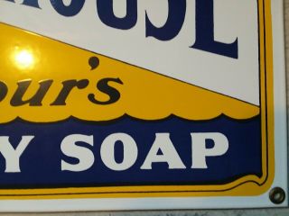 Vintage Family Soap,  Armour ' s LIGHTHOUSE Porcelain Advertisment Sign.  EUC 3