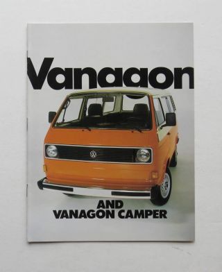 1982 Volkswagen Vanagon Camper Brochure