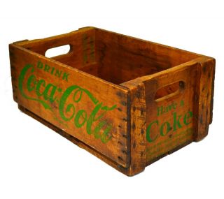 Vintage Drink Coca Cola Have A Coke Green Printing Wood Crate