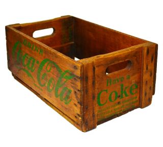 Vintage Drink Coca Cola Have A Coke Green Printing Wood Crate 2
