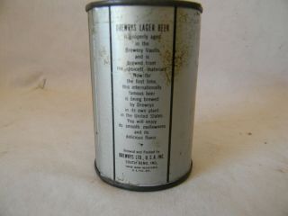 VINTAGE DREWERY BEER PAPER WEIGHT CAN,  2 3/4 inches tall 2