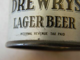 VINTAGE DREWERY BEER PAPER WEIGHT CAN,  2 3/4 inches tall 7