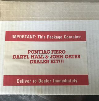 Extremely Rare Pontiac Fiero Presents Hall And Oats Dealer Press Release Kit