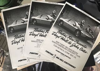 Extremely Rare Pontiac Fiero Presents Hall And Oats Dealer Press Release Kit 6