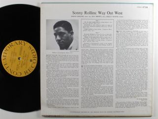 SONNY ROLLINS Way Out West CONTEMPORARY LP VG, 2