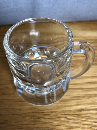 Vintage Set of 5 Federal Glass Mini Beer Mugs Shot Glass Toothpick Holder Clear 5