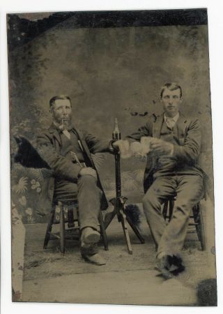 MEN POURING BEER WOMEN & WINE 3 ANTIQUE TINTYPE PHOTOS 1800s BREWERIANA 4