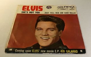 45 Rpm Record,  Elvis Presley,  She’s Not You,  With Slip Cover