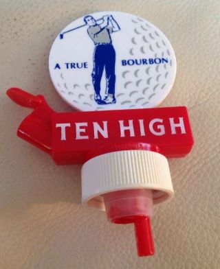 Ten High - Vintage Bottle Top Pourer - Stopper - Golf - Bourbon - Man Cave - Hiram Walker