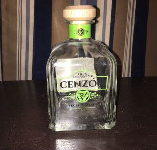Cenzon Silver Tequila 750ml Bottle W/cap Empty And Ready For Your Projects
