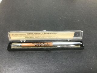 Salesman Sample Coca - Cola Brown Pen/ Lead Pencil Combo 1950s Soda In Case