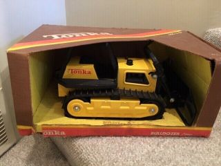 Vintage Tonka Truck Bulldozer 2961 Yellow Box