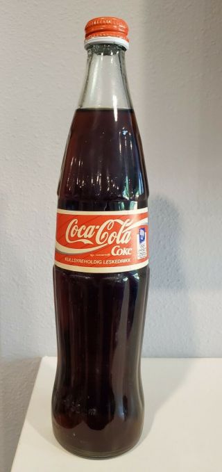 Coca - Cola Paper Label Bottle - Norway 1994 Lillehammer 0.  5l