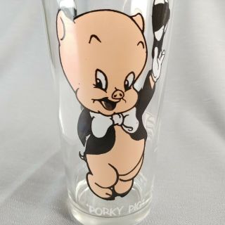 Porky Pig Tumbler Vtg Pepsi Glass Collectible 1973 Looney Tunes Cartoon 16 Oz
