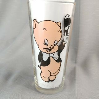 Porky Pig Tumbler Vtg Pepsi Glass Collectible 1973 Looney Tunes Cartoon 16 oz 2