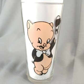 Porky Pig Tumbler Vtg Pepsi Glass Collectible 1973 Looney Tunes Cartoon 16 oz 4