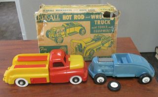 Vintage Marx Fix - All Hot Rod & Wrecker Truck Set Toy Incomplete W/original Box