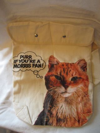 Vintage Morris The Cat Nine Lives Promotional Back Pack Muslin Adjustable Straps