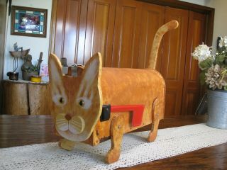 Cute Ginger Orange Tabby Kitty Cat Mailbox Indoor/outdoor Movable Paws/tail