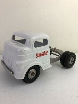 Vintage Structo Toys White Pressed Steel Truck Cab Toy