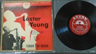 Vg,  Lester Young ‎tenor Sax Solos Savoy Mg 9002 10 " Lp Vinyl