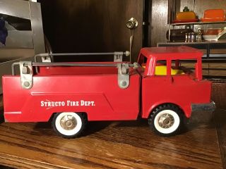 Vintage Structo Pressed Steel Fire Dept.  Truck 1960 