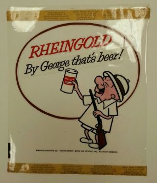 Vintage Mister Magoo Rheingold Beer Ad Sign Cel Kleen Stik Strips Cartoon Decal