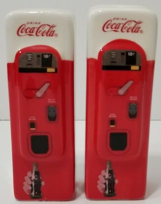 Vintage Coca Cola Salt And Pepper Shakers Coke Vending Machine Euc
